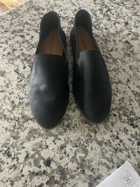 Lucky Brand Black Leather Slip-On Loafers